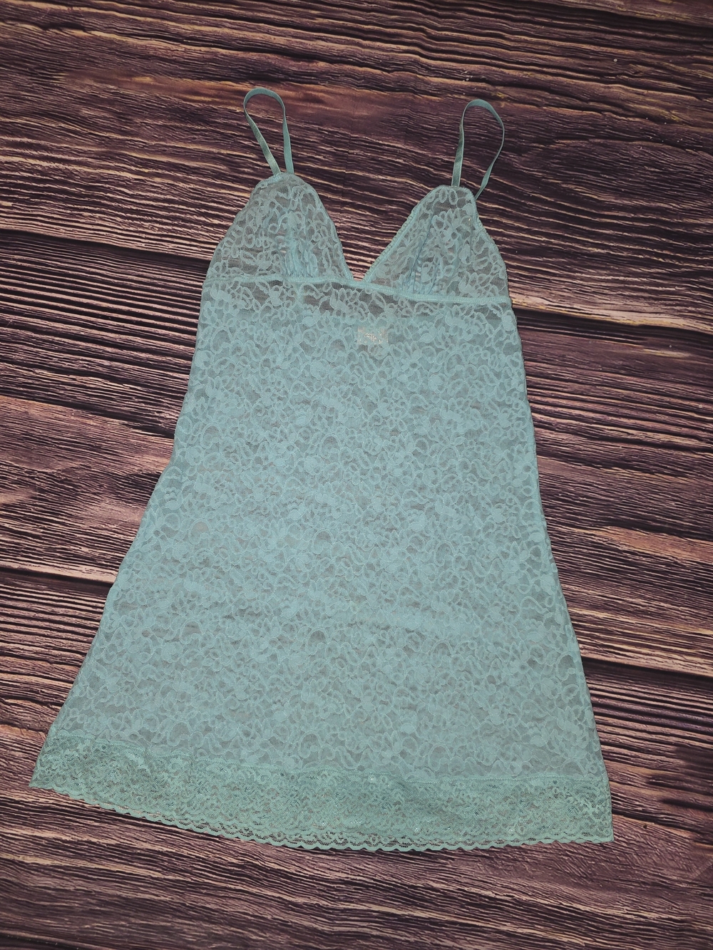 Y2k, Vintage Victoria's Secret Lace Chemise - Light Aqua